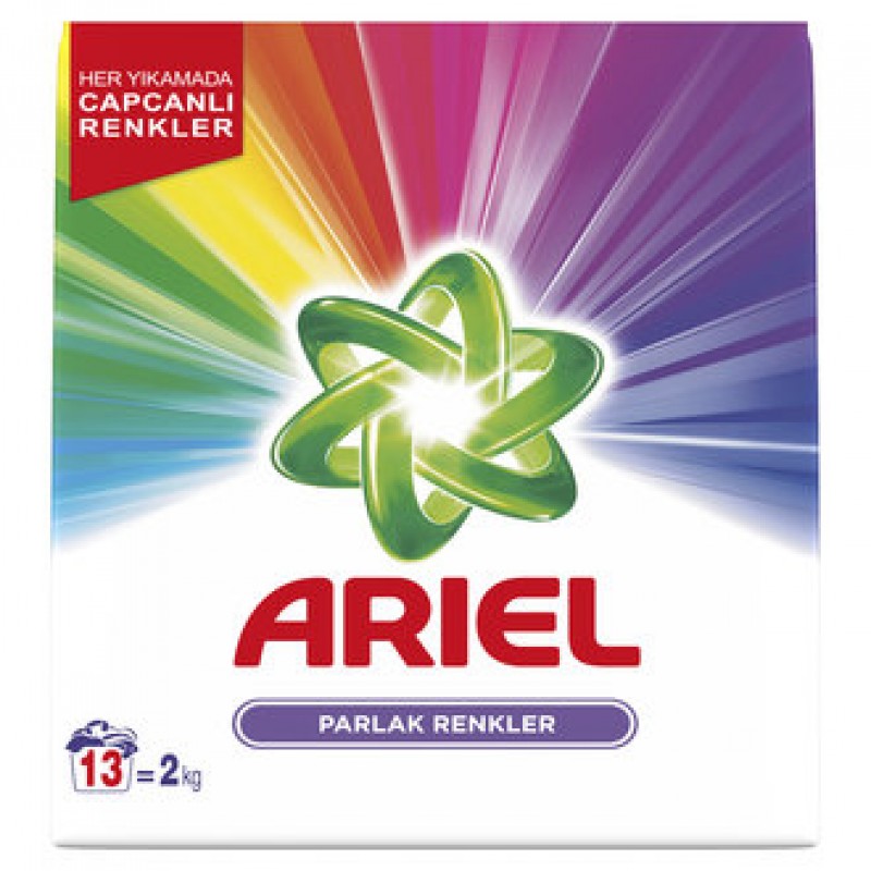 Ariel 13 Yıkama Toz Çamaşır Deterjanı Parlak Renkler 2 Kg
